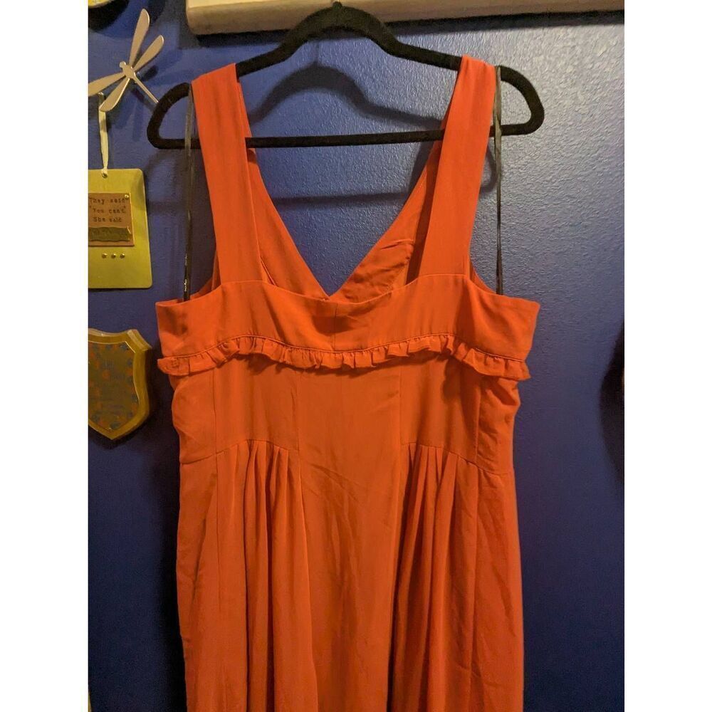 City Chic Maxi Dress Saffron Coral-Peach Button-Front Boho Plus Size 16 0X NWT - Picture 4 of 6